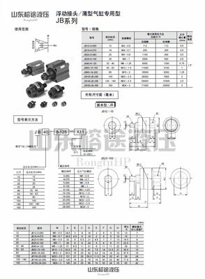 浮动接头薄型气缸专用型JB系列